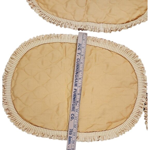 Vintage Ruffled Cloth Placemats Mustard Yellow Thanksgiving Autumn Fall Oval - Picture 6 of 6